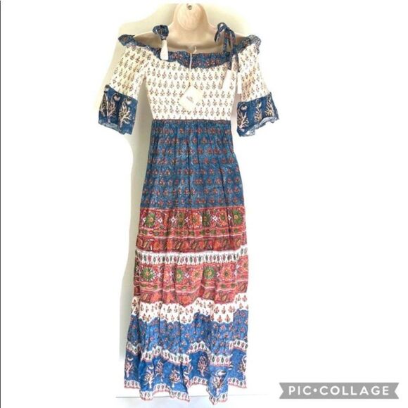 Faherty Sylvie Crochet Maxi Dress Kapu Beach M - Picture 4 of 8